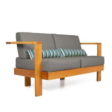 Imagem de Sofá 2 Lugares Bahamas Sarja Impermeável Chumbo