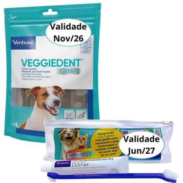 Imagem de Kit Saúde Oral CET Pasta + Veggiedent Fresh Virbac Cães Gatos