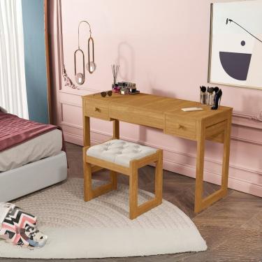 Imagem de Escrivaninha penteadeira com espelho e banqueta Luanda Fenix