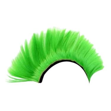 Imagem de Mqetly Peruca de capacete de motociclista, peruca de crista de, RPG punk para festa de aniversário, Verde