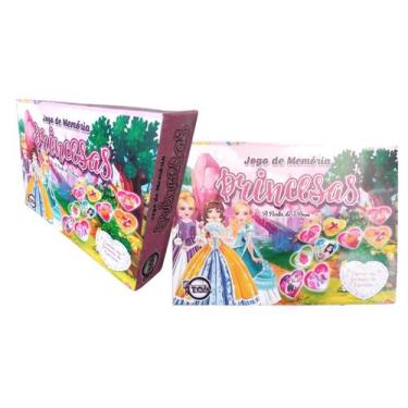 Imagem de Jogo da Memória Princesas 50 Cartas em Formato de Coração Brinquedo Ed
