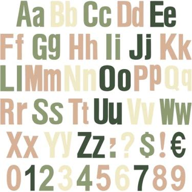 Imagem de Tenare Conjunto de quadro de avisos de 134 peças, letras coloridas do alfabeto, números e recortes de pontuação para quadro de avisos para quadro de avisos (verde)