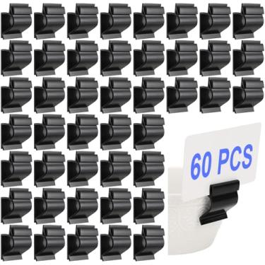 Imagem de YOUEON 60 peças de clipes de placa de plástico preto com pegadores de placa de dupla face, suporte de etiquetas de preço reutilizáveis pequenos clipes de etiqueta de alimentos para varejo, exibição de