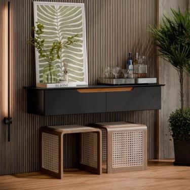 Imagem de Aparador Rack Suspenso Eros Flow - 2 Portas Com Acabamento Chanfrado Em Mdp - Ej Móveis