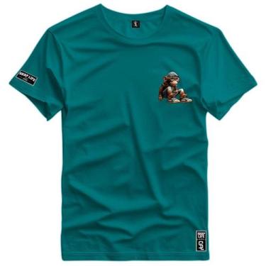 Imagem de Camiseta Coleção The Monkeys PQ Macaco Nerd Shap Life, G1, Azul marinh