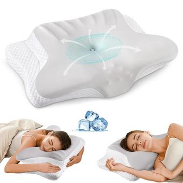 Imagem de Almofada cervical de pescoço Ylekto Ergonomic Memory Foam para alívio 