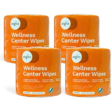 Imagem de Zogics Wellness Center Cleaning Wipes – Gym Wipes for Cleaning Surfaces and Equipment, Durable and Safe Pre-Saturated Wet Wipes (4,600 Count, 4 Rolls of 1150 Wipes)