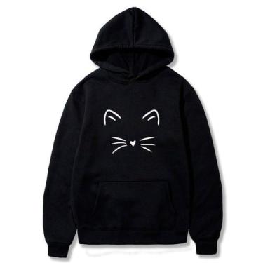 Imagem de Blusa Moletom Canguru Feminino  Gatinho Tumblr Fofo  JDK419 - JOHN CAT