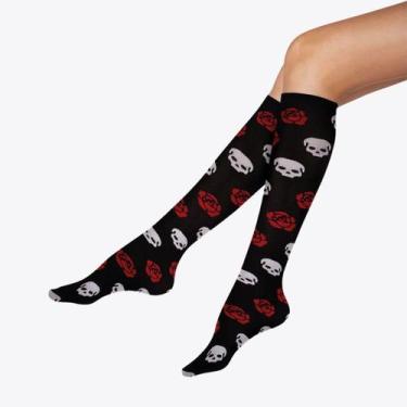 Imagem de Meia Lupo Urban 3/4 Skull and Roses 16700-004, Preto, U