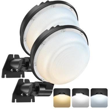 Imagem de Luz LED para celeiro 3CCT, 150W 21000LM ajustável 6500K/5000K/3500K, iluminação externa do crepúsculo ao amanhecer com fotocélula 180° ajustável IP66 à prova d'água luz de rua para quintal, garagem