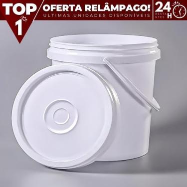Imagem de Balde 18 litros com tampa Lacre Alça Plastica - Jaguar