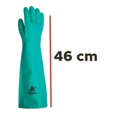 Imagem de Luva De Latex Nitrilico Verde Kalipso Cano Longo 46 Cm KA-15