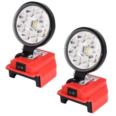 Imagem de OTYTY Luz de trabalho de LED para Milwaukee m18 18 V bateria 36 W 3600LM lanterna portátil sem fio com porta de carregamento USB e tipo C, pacote com 2