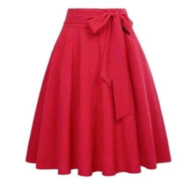 Imagem de Saia Midi Gode Envelope Moda Evangélica - LIMA FASHION, Vermelho, U