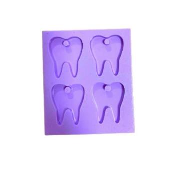 Imagem de R135 Molde de silicone kit 4 dentes pingente resina decorar - confeita