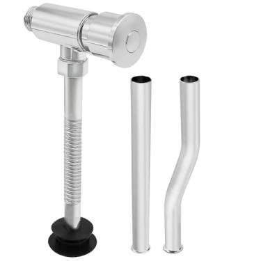 Imagem de Goddessmoon Válvula de descarga de mictório de vaso sanitário, válvula de mictório de descarga manual montada na parede G1/2 com três tubos de descarga diferentes, design durável à prova de vazamento