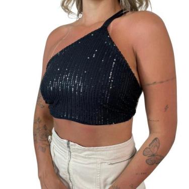 Imagem de Cropped Paête Brilhante Lantejoulas - Bliss, Preto, Único