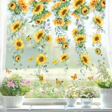 Imagem de Adesivos adesivos para janelas Whaline Summer Floral Sunflower 9 folha