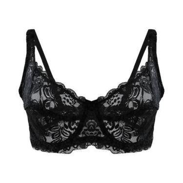 Imagem de Sutiã Sexy plus Size Com Renda E Alças Push Up, Lingerie Com Bordado E