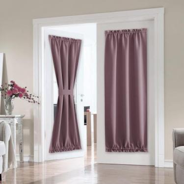 Imagem de Cortina PONY DANCE Blackout para porta francesa, 65 x 203 cm, rosa sec