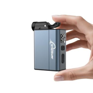 Imagem de Ctrepower Mini bomba de ar elétrica portátil – 120 PSI com tela de LED, inflação rápida dos anos 50, desligamento automático, compatível com pneus de válvula Schrader, Presta e Dunlop