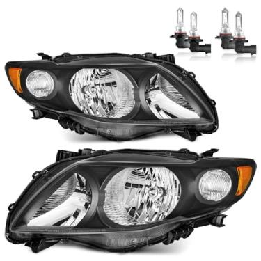 Imagem de ROADEAL Faróis com lâmpadas para Toyota Corolla 2009 2010 halogêneo substituição do lado do motorista e do passageiro