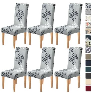 Imagem de Dioxide Capas de cadeira de alta elasticidade para cadeiras de jantar, conjunto de 6 capas de cadeira de jantar laváveis removíveis, capas de assento macias para casa, cozinha, festa, remoção de ervas