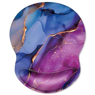 Imagem de ITNRSIIET Mouse pad ergonômico com descanso de pulso em gel confortável, base de poliuretano antiderrapante, superfície texturizada lisa, reduz a fadiga das mãos e a dor no pulso, 22 x 18 cm para