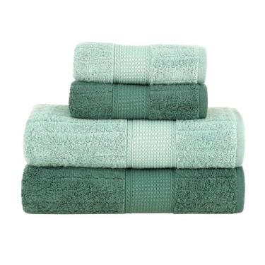 Imagem de Jogo de Toalhas Buddemeyer Fio Penteado Alva Banho Verde/Verde 4 Peças