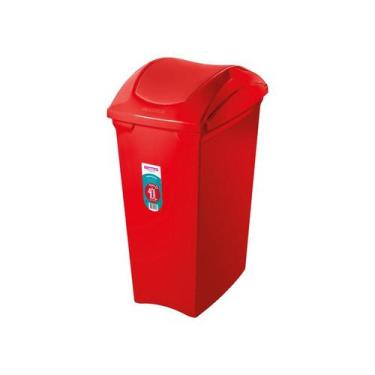 Imagem de Lixeira 40,0L Coleta Seletiva Basculante Vermelho Sanremo