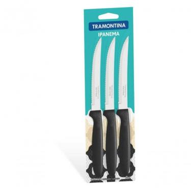 Imagem de Facas Para Churrasco Tramontina Ipanema 3 Peças Preto
