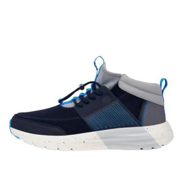 Imagem de HEYDUDE Sirocco M Mid Trail Azul Marinho/Branco Tamanho 15 | Sapatos masculinos | Tênis masculino sem cadarço | Confortável e leve