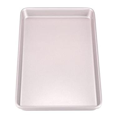 Imagem de CHEFMADE Assadeira de 43 cm, assadeira antiaderente de aço carbono para assar no forno, pão de carne, rolo de geleia, battenberg, pizzas, pastelaria, 32,5 x 45 cm x 2,8 cm (ouro champanhe)