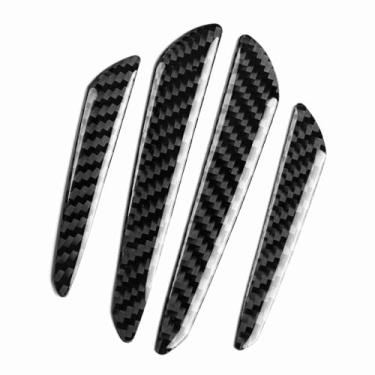 Imagem de Chiffonade 4 peças de proteção universal de fibra de carbono antiarranhões protetores de para-choques à prova de intempéries protetor de borda de porta auto porta