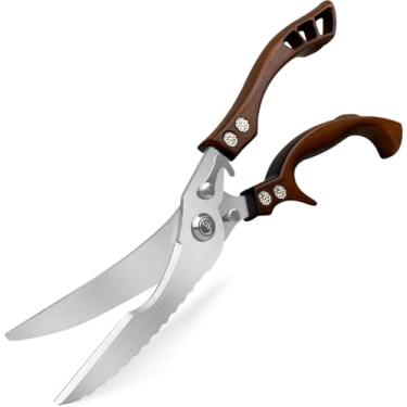 Imagem de LUPOGRIGIO Tesouras de cozinha, tesouras de aves pesadas, tesouras de cozinha de aço inoxidável para peru, frango, ação de graças, dia de Natal