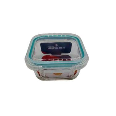 Imagem de Pote De Vidro Hermetico Quadrado 320 Ml