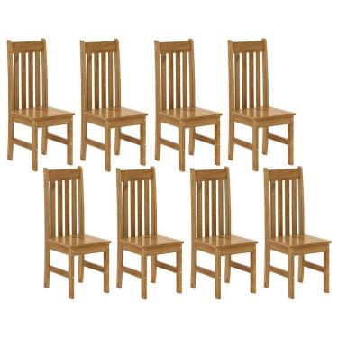 Imagem de Kit 8 Cadeiras em Madeira Maciça Bielefeld Espresso Móveis Nogueira