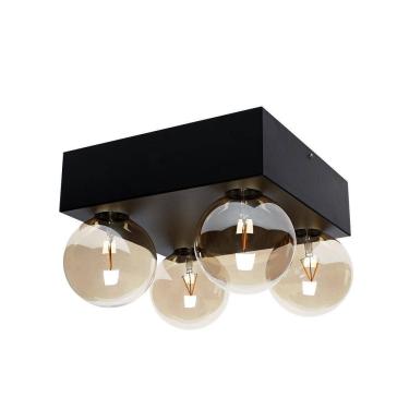 Imagem de Plafon Taschibra Seasons 30Cm Quadrado Preto 4Xe27 Bivolt