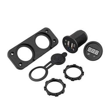 Imagem de Voltímetro DC Digital LED Carregador de Porta Dupla Com 2 Portas USB Painel de Tomada de Energia Marinha para Barco e Carro Design à Prova D'água