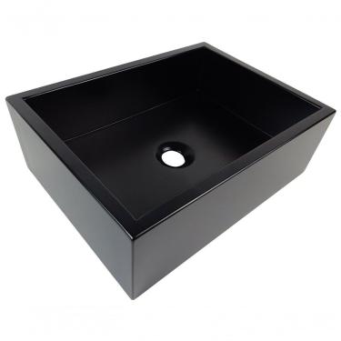Imagem de Cuba De Apoio Banheiro Rubi Pedra 40x30cm Preto Fosco