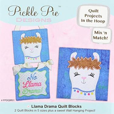 Imagem de Pickle Pie Designs Llama Drama Mix N Match Blocos de Colcha Design Bordado Máquina Estampa CD