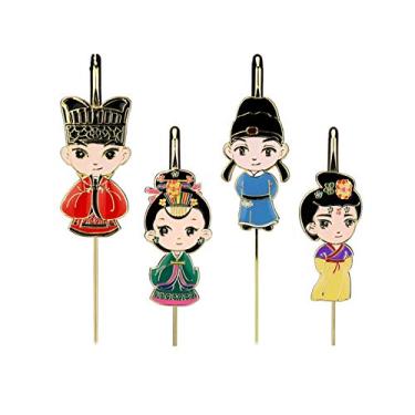 Imagem de Marcador de livro 4 peças vintage de metal estilo chinês antigo para coleções, escritório, escola, presente ideal para leitoras, mulheres e crianças, marcador de livro de metal