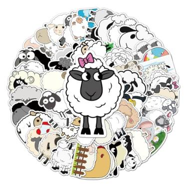 Imagem de Vivieux 50Pcs Sheep Graffiti Personalized DIY Sticker, Students Prize stickersSuitable for laptops, Guita, Bottles, Skateboards, suitcases, car Bumpers, Cute Stickers for Children, Girl and Teenagers