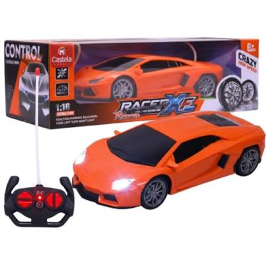 Imagem de Carrinho de Controle Remoto Esportivo Laranja C/Luz 1:16 - Castela