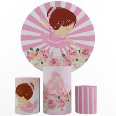 Imagem de Kit Decoração Festa, Painel Bailarina + Trio Capas De Cilindros (Color 04)