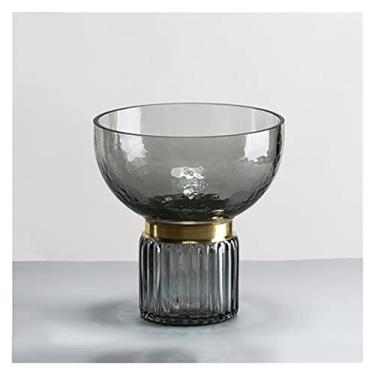 Imagem de Vasos de flores decorativos nórdicos de cobre hidropônico transparente para decoração de sala de estar, acessórios de decoração de casa, recipiente de vidro, vasos de flores decorativos para sala de