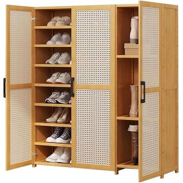 Imagem de Armário De Armazenamento De Sapatos Organizador De Bambu Com 3 Portas Divisória Ajustável E Removível 9/11 Camadas Armazenamento De Sapatos Organizador De Sapateira De Pé, 9th floor