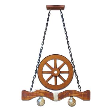 Imagem de Luminária Canga & Roda de Carroça – Rústica e Sofisticada (Média)