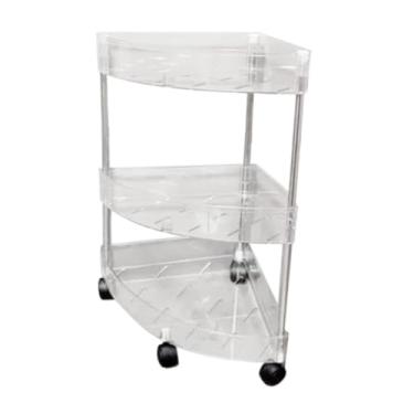 Imagem de Generic Organizador de chuveiro, carrinho de armazenamento com rodinhas, prateleira autônoma multicamadas para banheiro, armários, lavanderias de hotel, 3 Camadas