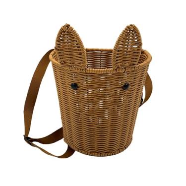 Imagem de KiBcsLic Mochila infantil de tecido, cesta para fotografia, acessórios para armazenamento multiuso, alças ajustáveis ​​para escolher compras